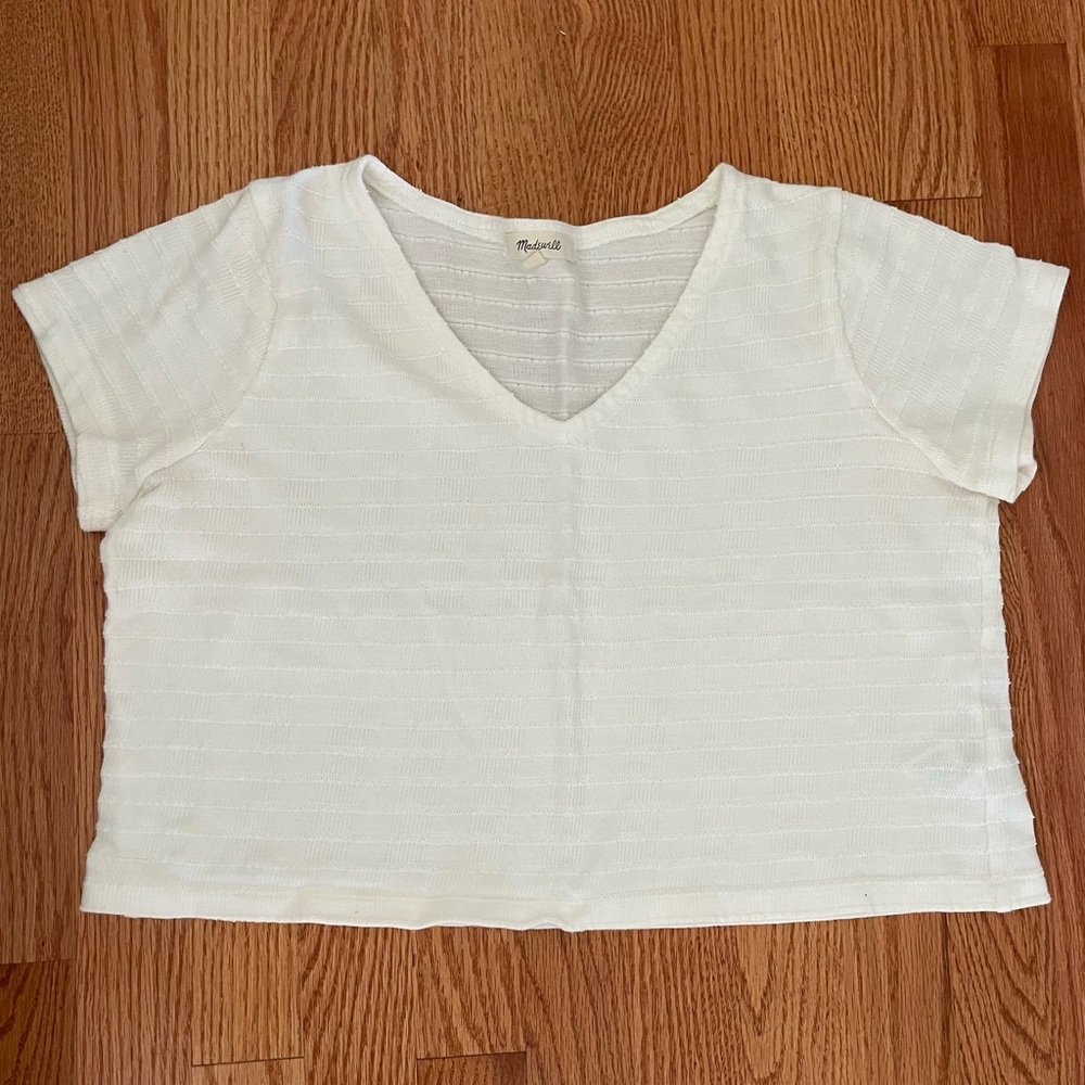 Madewell lined white top XS!